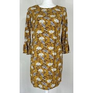 Old Navy Gold Floral Mini Shift Dress Size XS (0/2)